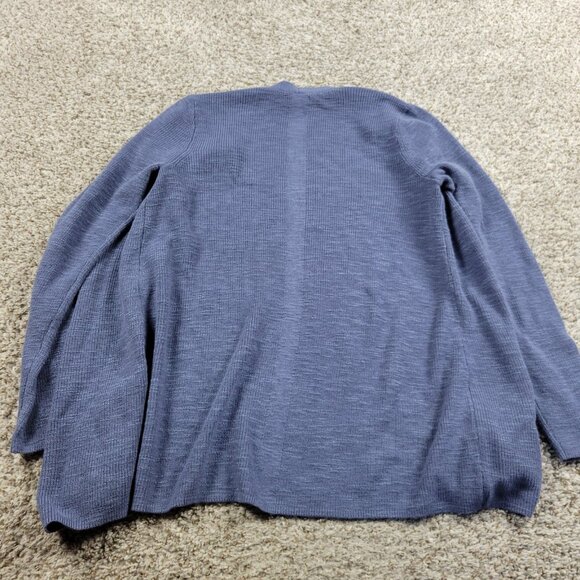 J Jill Cardigan Womens XLP Petite Blue Acrylic Linen Long Sleeve Button Up - Picture 5 of 6